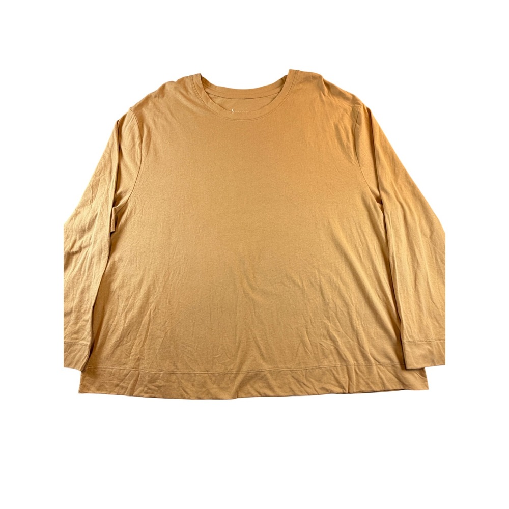 Koolaburra by UGG Womens 3X Long Sleeve Crew Neck Top Mustard Yellow Tan